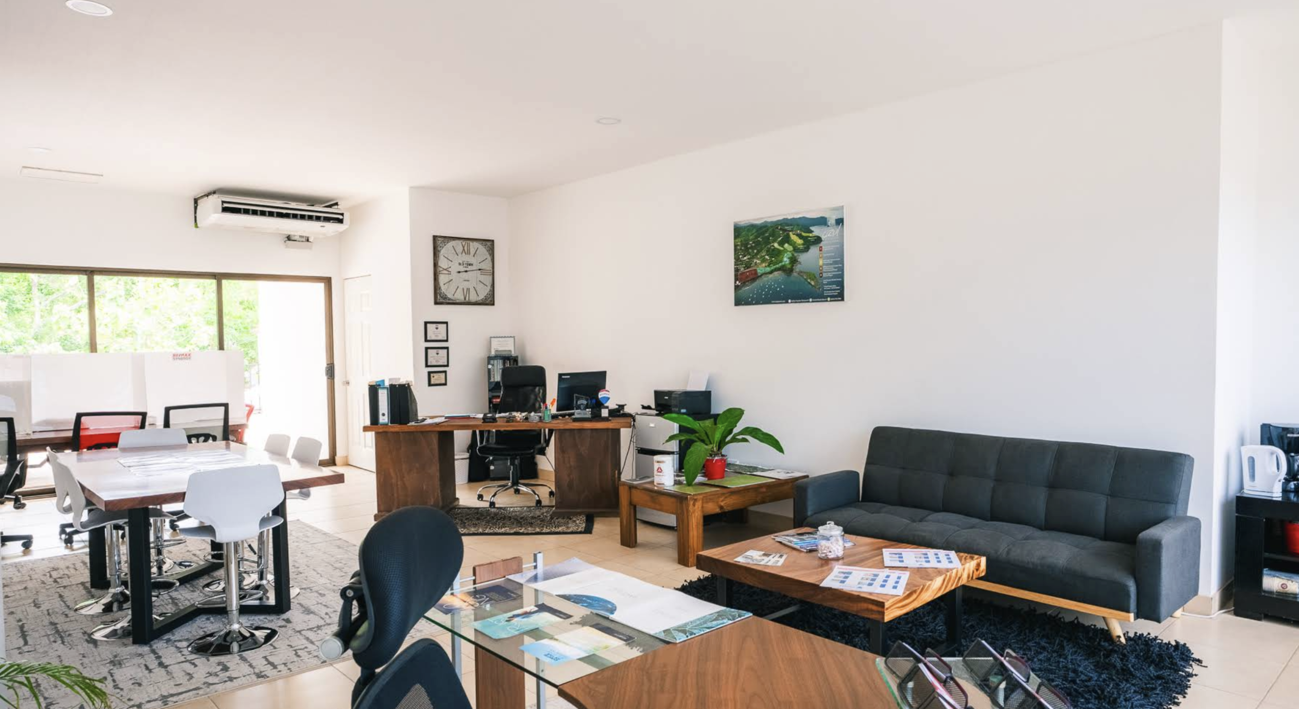 Inside view of the RE/MAX Synergy office in Playas del Coco, Guanacaste, Costa Rica