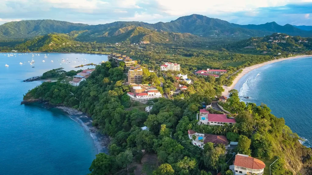 Aerial view of Liberia city lights and bay in Guanacaste, Costa Rica – top real estate investment destination